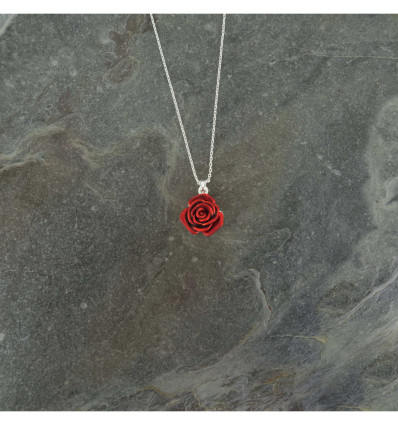 PENDENTIF ROSE AV CHAINE